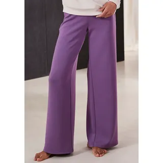 Loungehose FRENCH CONNECTION, Damen, Gr. 36/38, N-Gr, lila, Obermaterial: 55% Viskose (LENZINGTM ECOVEROTM), 40% Polyester, 5% Elasthan. Taschenfutter: 100% Polyester, unifarben, Basic, bequem lang, Hosen Loungehose, mit weitem Bein, Loungewear