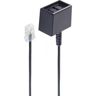 ShiverPeaks -BASIC-S--Western-Stecker 8/4 aufTAE NFN-Kupplung, 0,15m, Telefon Zubehör