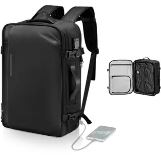 Vevor Vakuum-Rucksack, 65 L, erweiterbarer Vakuumkompressions-Reiserucksack, mit TSA-zugelassenem Schloss, mehreren Taschenfächern, wasserabweisendem Handgepäck, ohne Pumpe, Schwarz