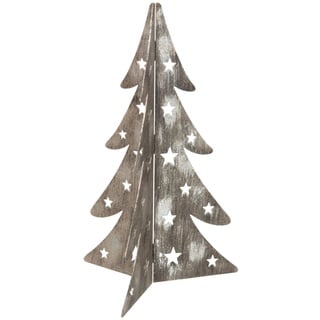 J-LINE - Weihnachtsbaum, 3 Teile, Metall, Pailletten, Dunkelgrau, Small