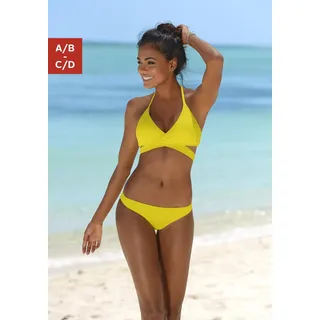 Bench. Triangel-Bikini in Wickeloptik, gelb