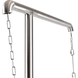 Edelstahl Grillgalgen | Schwenkgrill - demontierbar mit innenliegender Kettenführung & Bodenhülse