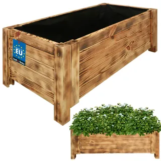 KOTARBAU® Blumenkasten - 79 x 39 x 30 cm - Pflanzkasten mit Vlies - Pflanzkübel groß außen - Balkon Sichtschutz - Blumenkästen für Garten & Terrasse - Blumenkübel aus Kiefernholz - Rustikal