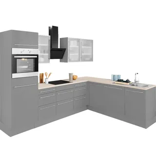 OPTIFIT Winkelküche L-Form 285 x 225 cm grau