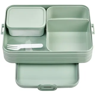 Mepal - Bento Lunchbox Take A Break Large - Brotdose mit Bento-Box - Meal Prep Box für Sandwiches, Kleine Snacks & Reste - Snack & Mittagessen - Essensbox mit Fächern - 1500 ml - Nordic Sage