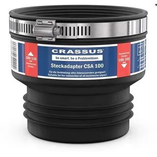 Crassus Steckadapter Schwarz Abwasserrohr