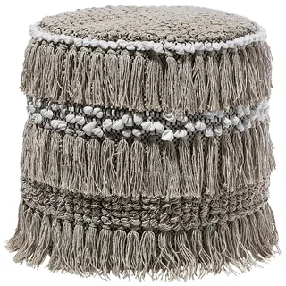 Beliani Pouf 44 x 43 x 44 cm Beige Baumwolle