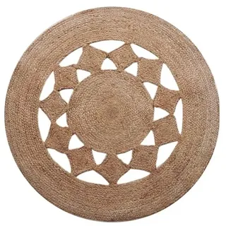 Atout Ciel Teppich, rund, durchbrochen, Jute, Natur, 120 cm