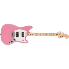 Bild Sonic Mustang® HH E-Gitarre, Griffbrett aus Ahorn, weißes Schlagbrett, Flash Pink