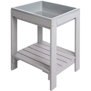 roba Kindertisch Tiny 90 x 90 cm Massivholz lasiert grau