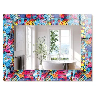 Buntes abstraktes Muster – Rechteckiger Spiegel mit Druck 80x60 cm – Modern - Dekorativ für die Wand