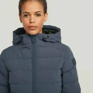 G-STAR Steppjacke "Foundation Padded Long" mit Kapuze leicht tailliert, lang geschnitten, india ink