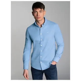 TRIGEMA »TRIGEMA Business-Hemd aus DELUXE-Single-Jersey« 1 Stk., blau