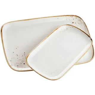 Mäser Platten-Set, Porzellan Pintar Beige / Braun