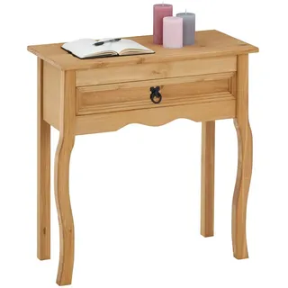 CARO-Möbel Konsolentisch Salsa braun , Braun , Holz , Kiefer , Vintage , 73x73x35 cm , Wohnzimmer, Wohnzimmertische, Konsolentische