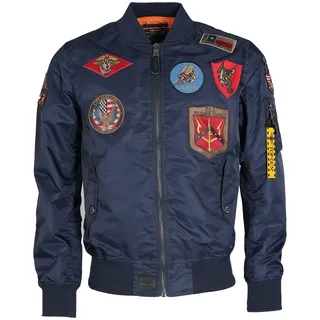 Bomberjacke TOP GUN "Bomberjacke TG2024001", Herren, Gr. S, schwarz (navy), Obermaterial: 100% Nylon NY. Futter: 100% Baumwolle CO., Jacken Bomberjacke