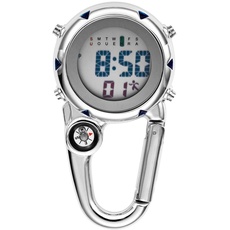 JewelryWe Digital Taschenuhr mit Karabiner Karabineruhr Pocket Fob Gürtelclip Uhr für Ärzte, Krankenschwestern