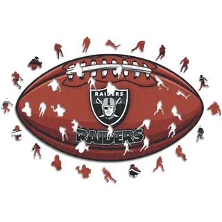 Iconic Puzzles, Las Vegas Raiders Crest, 100% ökologisch nachhaltiges Holzpuzzle mit offizieller Lizenz, Größe S, 150 Teile