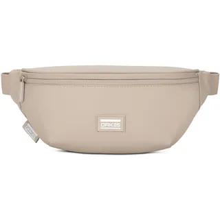 OAK25 Bauchtasche Damen & Herren Beige - Everyday Sling - Hüfttasche für Sport Outdoor Stadt Reise - Gepolsterte Gürteltasche - Crossbody Bag mit Gurt - Wasserabweisend