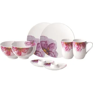 Villeroy & Boch Rose Garden Frühstücks-Set 8-tlg. weiß-rosa