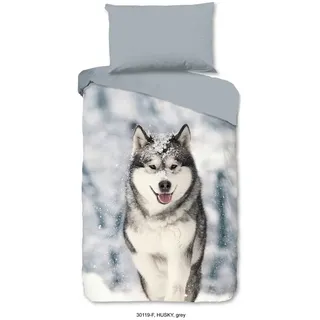 Kinderbettwäsche , Grau , Textil , Hund , 140x200 cm , atmungsaktiv , Heimtextilien, Bettwäsche & Leintücher, Kinderbettwäsche