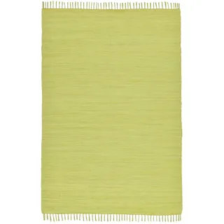 THEKO Teppich "Happy Cotton Fleckerl, handgewebt" rechteckig 5 mm Höhe Flachgewebe, reine Baumwolle, meliert, mit Fransen, auch als Läufer, grün