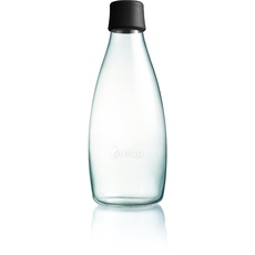 Retap ApS Wiederverwendbare Wasserflasche mit Verschluss - 0,8 Liter, Deckelfarbe:Schwarz