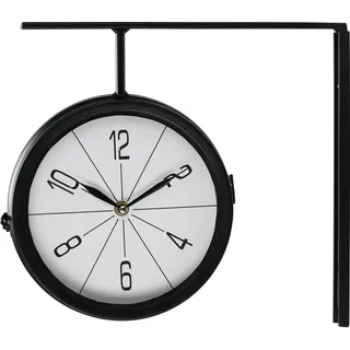 Doppelseitige Wanduhr schwarz modernes Design 30 cm - Schwarz
