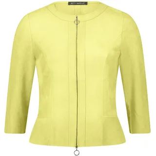 Jackenblazer BETTY BARCLAY "Blazer-Jacke mit Reißverschluss", Damen, Gr. 38, grün (erbsgrün), Obermaterial: 92% Polyester PES. 8% Elasthan EL., Blazer Jackenblazer