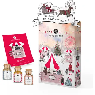 Ankerkraut Premium Adventskalender 2024, der Klassiker Kalender | 24 Gewürz-Überraschungen für die Weihnachtszeit | 1,7 kg Gewürze als Geschenk für Frauen, Männer und Div. | Hingucker für zu Hause