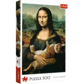 Trefl Mona Lisa und ein Kater 500 Teile, Premium Quality, für Erwachsene und Kinder ab 10 Jahren Puzzle, Farbig