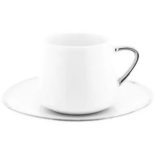 Mulex Espressotasse 0,1 l Weiß/Silber 12 St.