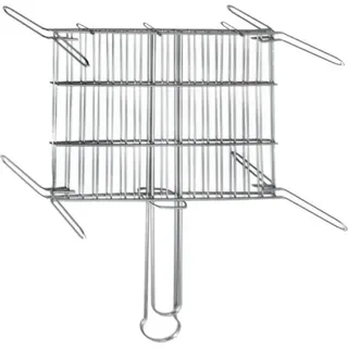 Doppelgitter für Grill - Zink - 45x45cm - 76843 - Silber