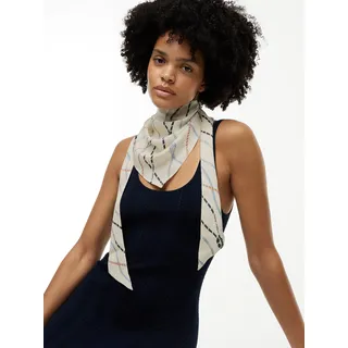 Tommy Hilfiger Modeschal "TH NAUTICAL SILK TRIANGLE" aus reiner Seide mit Seil-Print, th optic weiß