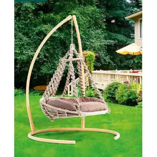 Schaukel Sessel Hängesessel Hängekorb Hängeschaukel Hängestuhl Gartensessel JVmoebel - Beige