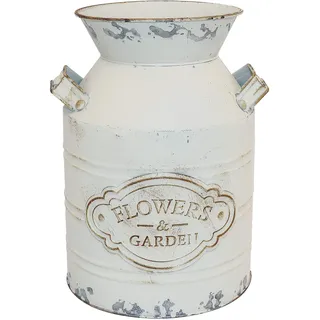 Fovasen Rustikale Galvanisierte Milchkanne Vase, Metall Shabby Chic Vase Primitive Französisch Landhausstil Bauernhausvase Dekorativer Blumenhalter für Wohnzimmer, Schlafzimmer, Küche - 8,5" H