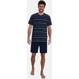 GÖTZBURG Shorty gestreift, kurz, Rundhalsausschnitt, Baumwollmix, blau
