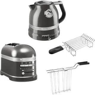 Artisan Toaster 5KMT2204 medaillon silber inkl. Brötchenaufsatz + Wasserkocher