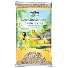 Dehner Natura Premium Wildvogelfutter, Sonnenblumenkerne schalenfrei, Ganzjahresfutter proteinreich / energiereich, hochwertiges Vogelfutter für Wildvögel, 1 kg