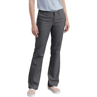 Dickies Damen Hose aus Stretch-Twill mit Flacher Vorderseite, Schmale Passform, Bootcut Khakis, anthrazit, 44 Regulär