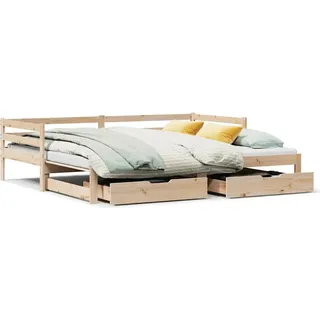 vidaXL Tagesbett Ausziehbar mit Schubladen ohne Matratze 90x190 cm - Braun