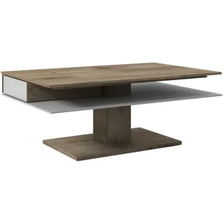 Voglauer Couchtisch , Weiß, Eichefarben , Holz, Glas , Altholz, Eiche , massiv , 1 Schublade(n) Schubladen , rechteckig , eckig, Bodenplatte , 75x46x120 cm , Goldenes M, Made in Austria , Stauraum, offenes Fach , Holzmöbel, Holztische, Wohnzimmertische Holz, Couchtische Holz
