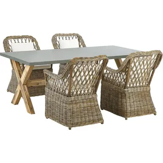 Beliani Gartenmöbel Set 5-tlg. Grau