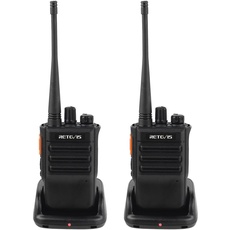 Retevis RB646 Walkie Talkie Wasserdicht, Professionelles PMR446 Zwei Wege Funkgerät, USB Notfallalarm, VOX Wiederaufladbares Walkie Talkie für Kajakfahren, Bootfahren (Schwarz, 2 Stück)