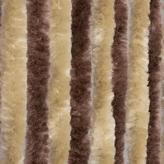 Moritz Flauschvorhang aus Chenille 100 x 200 cm braun beige Türvorhang als Fliegenschutz Insektenschutz für Camping Wohnwagen