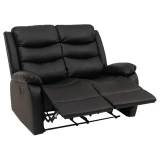 Mendler Relaxsessel Kunstleder 132 x 107 x 0 cm Schwarz mit Liegefunktion