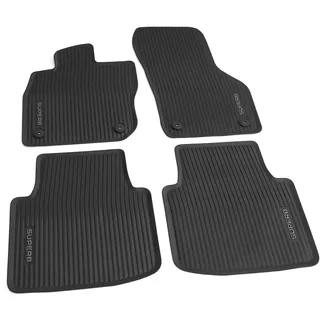 Skoda 3P1061500 Fußmatten Premium Allwettermatten 4X Gummimatten, schwarz, mit Superb Schriftzug