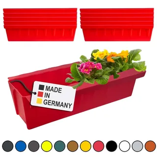 Paletten Blumenkasten 10er-Set Rot Einsatz zum an- & Einhängen Pflanzkasten