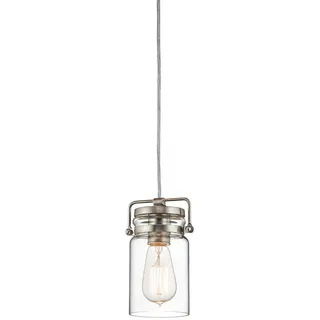 Elstead Lighting Hängeleuchte , Nickelfarben , Metall, Glas , 25.6 cm , Grüner Punkt, RoHS , höhenverstellbar , Lampen & Leuchten, Leuchtenserien