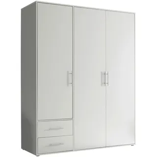 SchlafKONTOR Drehtürenschrank Valencia 155 x 195 x 60 cm Weiß